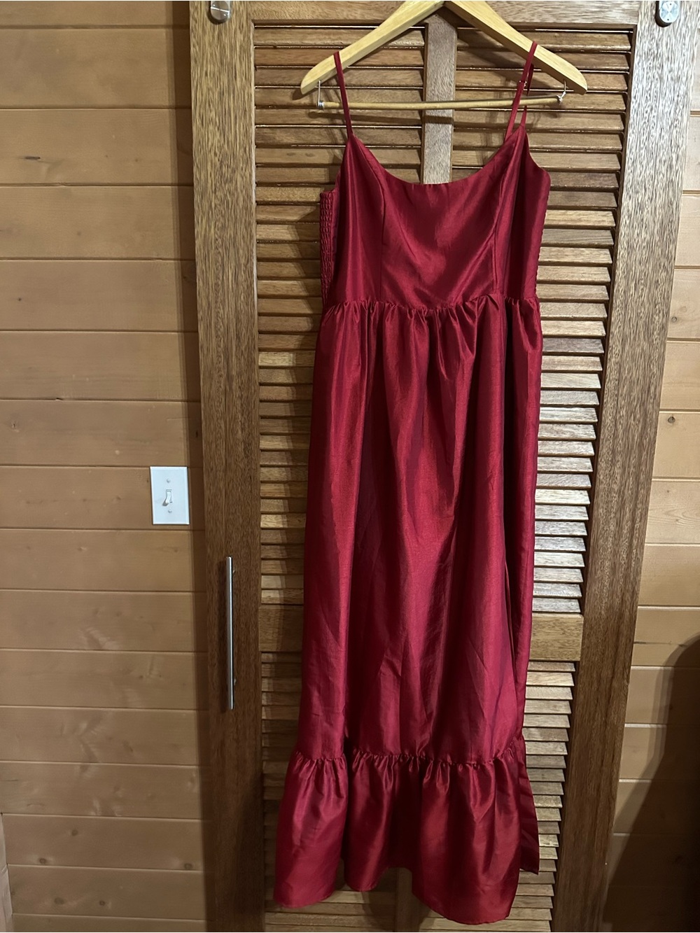 Red Spaghetti Strap Maxi Dress